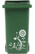 Sticker kliko / container bloem met huisnummer | Rosami