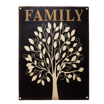Clayre &amp; Eef | Tekstbord Zwart 25x1x33 cm | 6Y5109