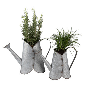 Clayre &amp; Eef | Decoratie Gieter Grijs 40x16x29 / 32x14x24 cm | 6Y4885