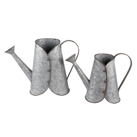 Clayre & Eef | Decoratie Gieter Grijs 40x16x29 / 32x14x24 cm | 6Y4885