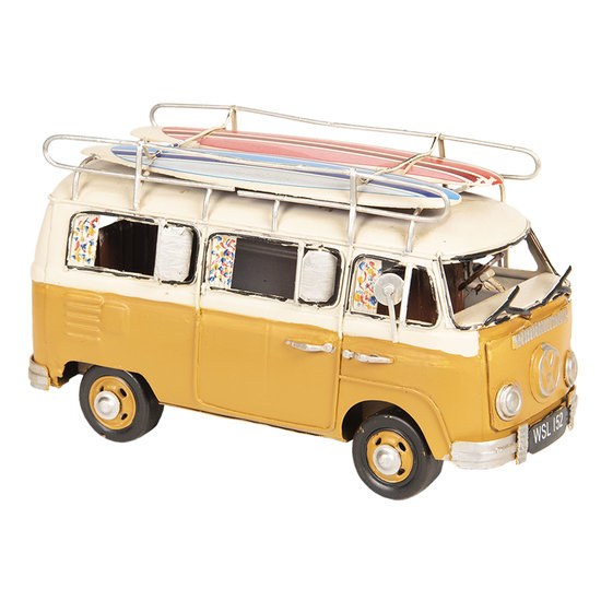 Vooroordeel afgunst Specificiteit Clayre & Eef | Modelauto Volkswagen Bus Licentie Camper Geel 20x10x11 cm |  6Y3435 - Home Sweet Home Online