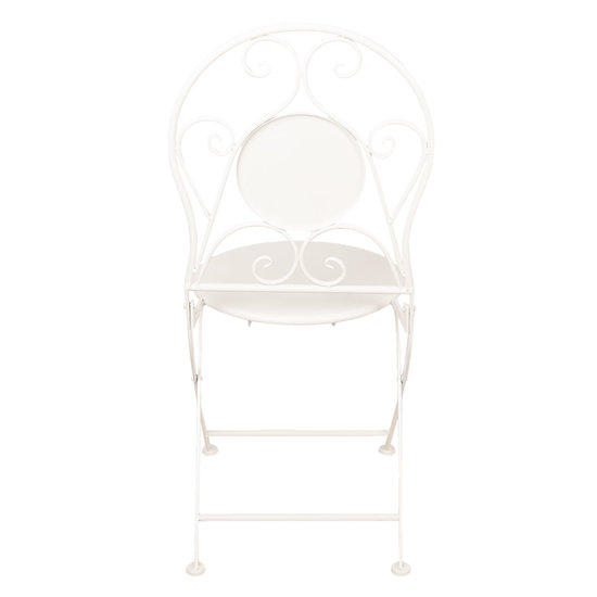 Bistroset tafel + 2 stoelen &oslash; 60*70 / 2x &oslash; 40*40*92 cm Wit | 5Y0633 | Clayre &amp; Eef 1