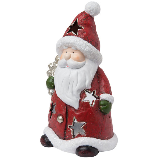 Waxinelichthouder kerstman 12*10*22 cm Meerkleurig | 6TE0147 | Clayre & Eef 1
