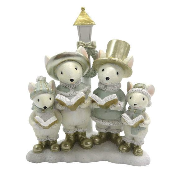 Decoratie muizen familie 10*5*12 cm Meerkleurig | 6PR2763 | Clayre &amp; Eef