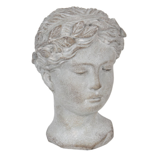Decoratie hoofd vrouw 16*15*23 cm Grijs | 6TE0294 | Clayre &amp; Eef
