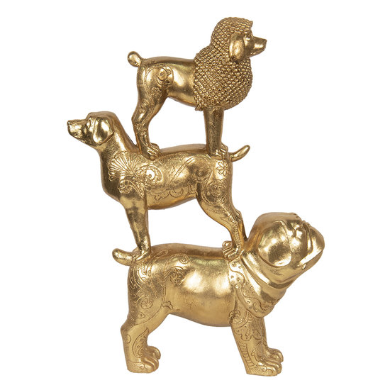 Decoratie honden 29*10*41 cm Goudkleurig | 6PR2855 | Clayre &amp; Eef