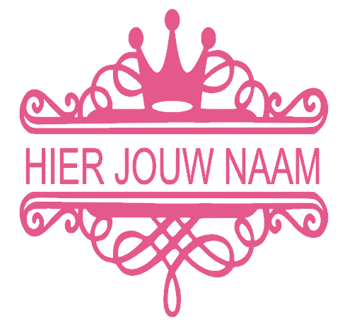 Sticker kroon met naam / eigen tekst | Rosami Decoratiestickers 1