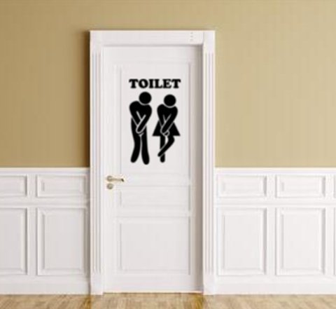 Sticker wc toilet nood man vrouw | Rosami
