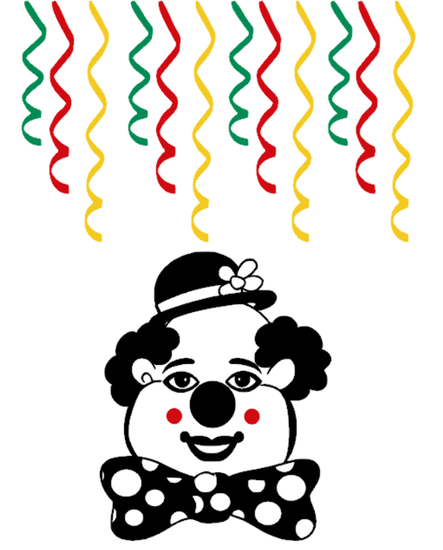 13 delige stickerset herbruikbaar serpentine &amp; clown | Carnaval | Rosami 1