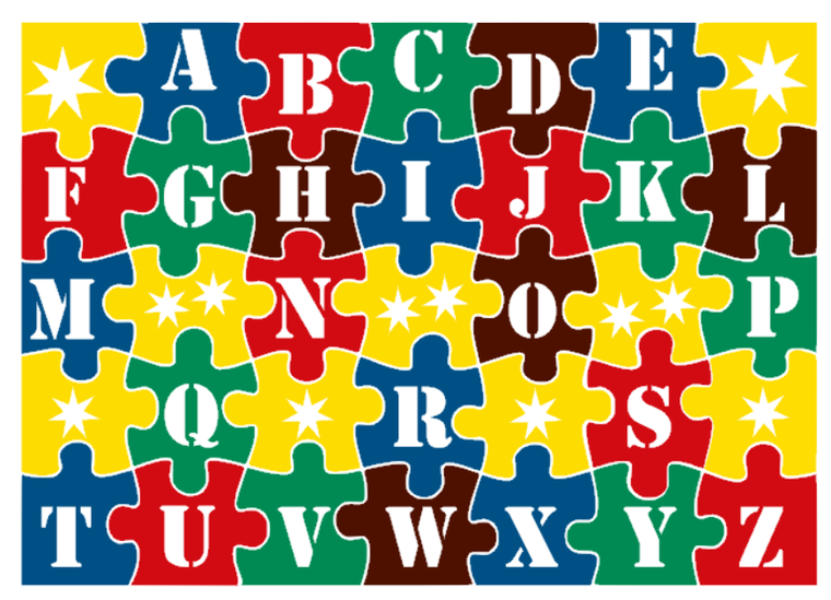 Ik leer het alfabet ABC puzzel herbruikbare raamstickers | Rosami 1