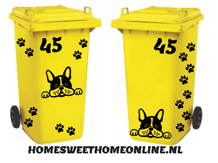 Stickerset hond met huisnummer &amp; hondenpootjes | Kliko | Rosami