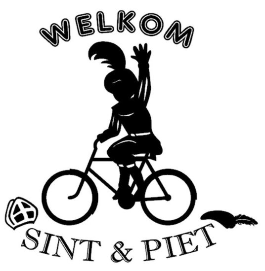 Raam / Muursticker Welkom Sint &amp; Piet op de fiets | Rosami
