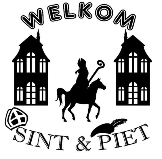Welkom Sint &amp; Piet sticker Sinterklaas op paard | Rosami