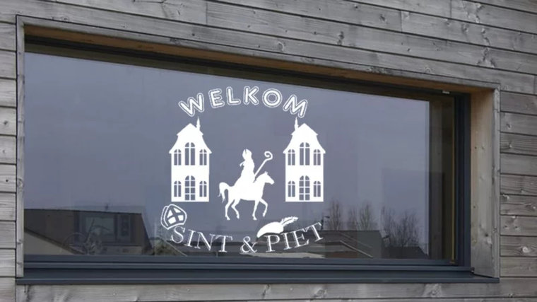 Welkom Sint &amp; Piet sticker Sinterklaas op paard 1 | Rosami