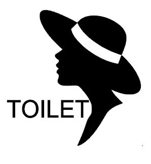 Sticker voor toilet dames met silhouette vrouw 1 | Rosami
