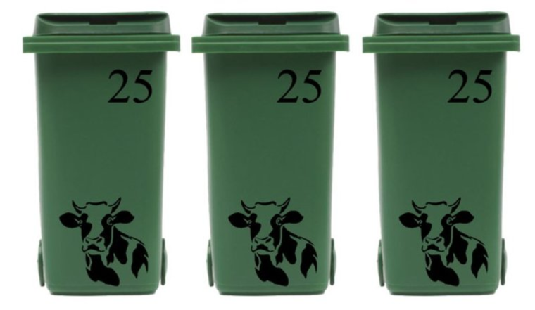 Voordeelset 6 x sticker kliko/ container koe &amp; huisnummer | Rosami 