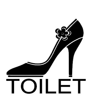 Sticker voor dames toilet met schoen 1 | Rosami
