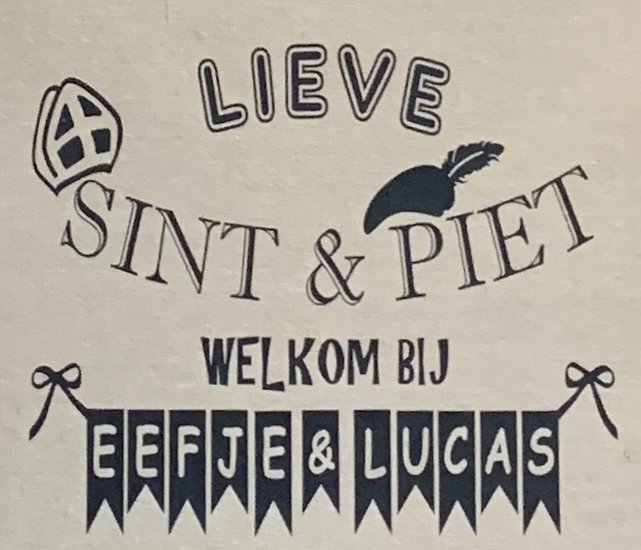 Tafelkleed lieve Sint &amp; Piet welkom bij | Met naam | 100 x 100 | Rosami | Sinterklaas