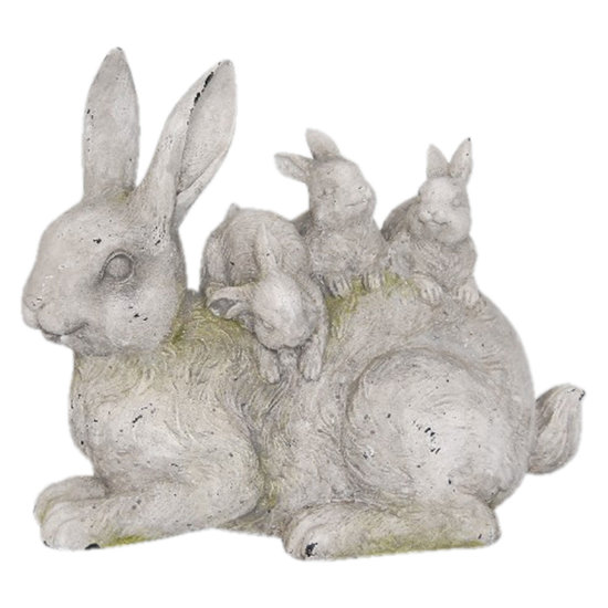 Decoratie konijnen 34*18*29 cm Grijs | 6PR2337 | Clayre &amp; Eef