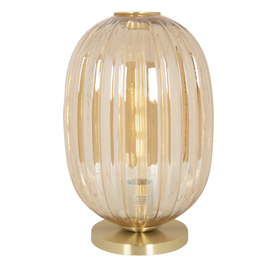 Tafellamp met lamp &oslash; 20*35 cm E14/max 1*40W Bruin | 6LMP709CH | Clayre &amp; Eef 1