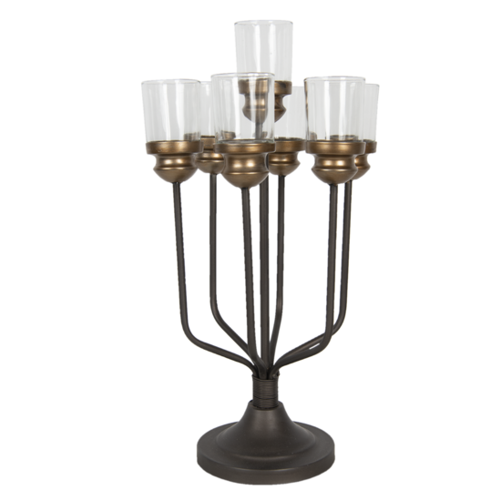 Kandelaar 25*22*49 cm Bruin | 6Y4230 | Clayre &amp; Eef 1