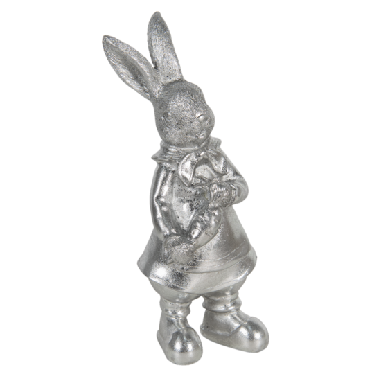 Decoratie konijn 12*11*22 cm Zilverkleurig | 6PR3095ZI | Clayre &amp; Eef