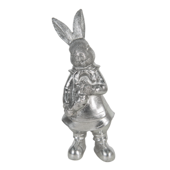 Decoratie konijn 12*11*22 cm Zilverkleurig | 6PR3095ZI | Clayre &amp; Eef 1