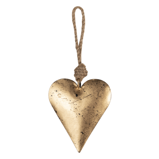Decoratie hanger hart 10*2*10 cm Goudkleurig | 6Y4500 | Clayre &amp; Eef