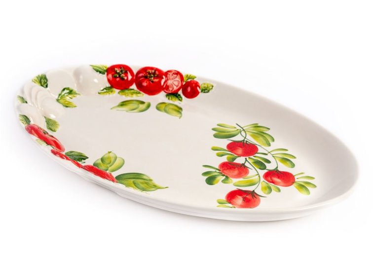 Schaal ovaal tomaat en mozzarella groot 41 x 27 cm | P072 | Piccobella