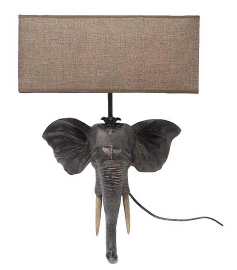 Wandlamp olifant 36 x 55 x 14 cm