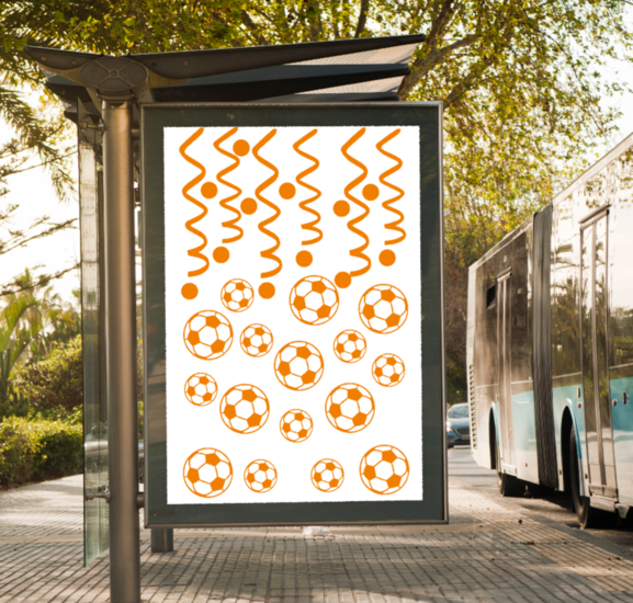 34 delige voetbal EK WK sticker set herbruikbaar serpentine, confetti &amp; voetballen | Rosami Decoratiestickers