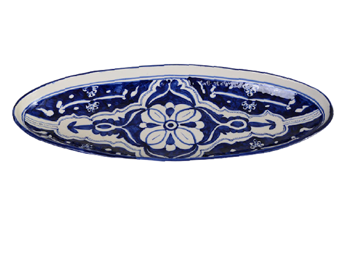 Ovale schaal Blue Fond 50 cm | OS.BLF.50 | Dishes &amp; Deco