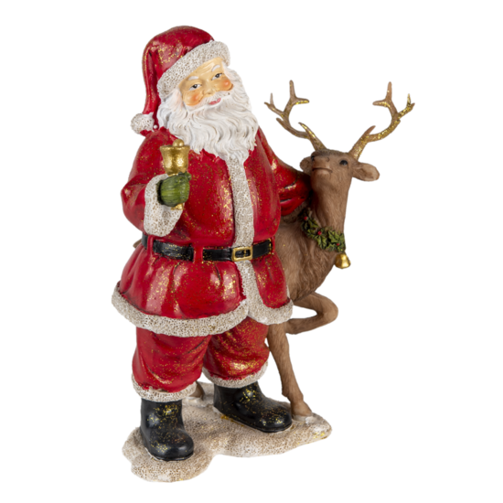 Decoratie kerstman met rendier 19*11*20 cm Multi | 6PR4722 | Clayre & Eef 1