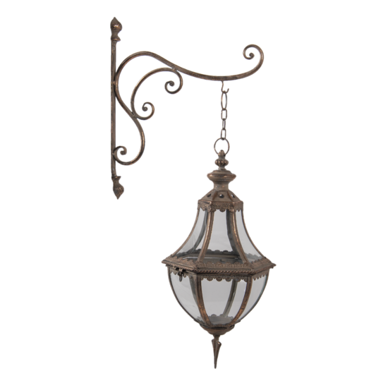 Wand lantaarn 21*34*73 cm Koperkleurig | 5Y0934 | Clayre &amp; Eef