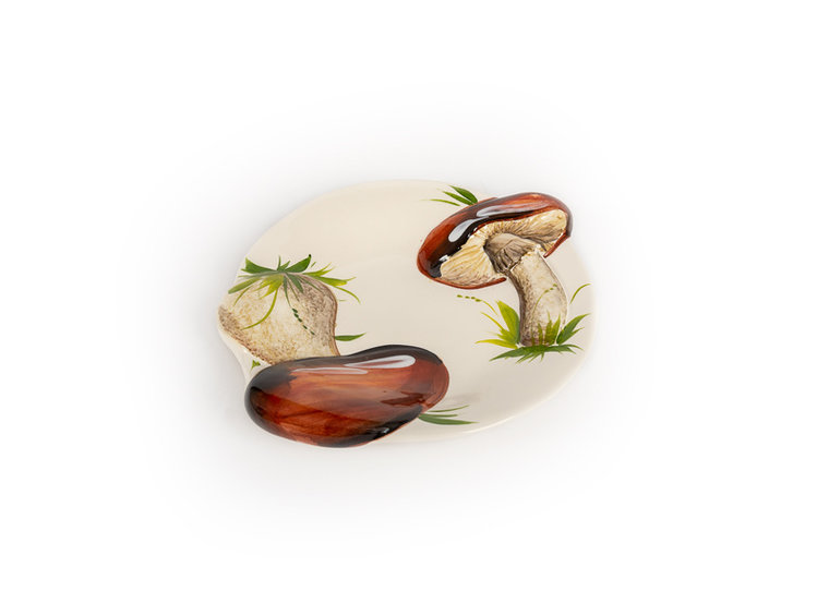 Serveer schaal plat bruine paddenstoelen 23  x 20 cm | RWB08 | Piccobella