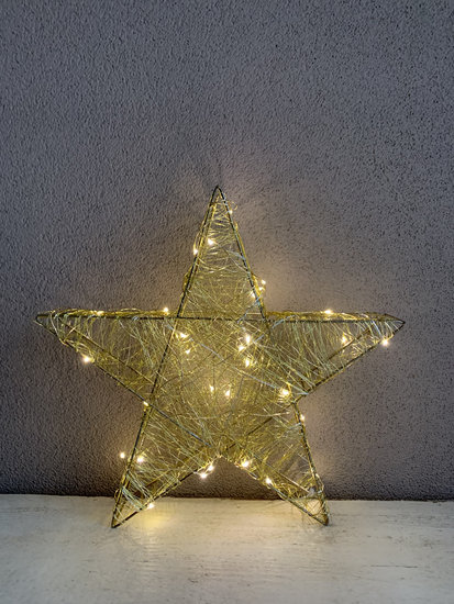 Boekhouder Ingang Vergelijken Decoratie ster met led verlichting goud 30 x 30 cm kerstversiering | 720284  | Goldbach - Home Sweet Home Online