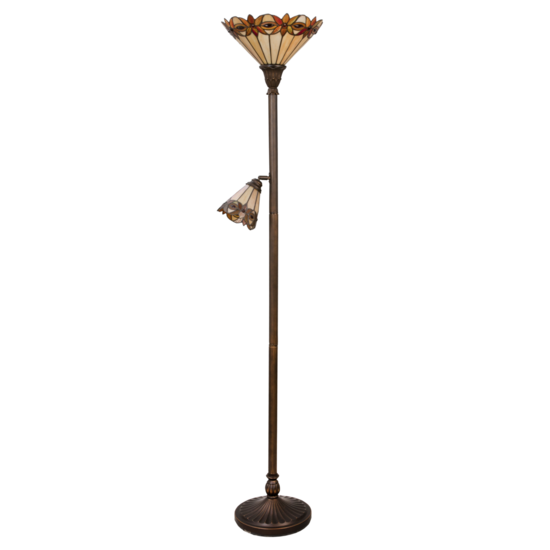 Vloerlamp Tiffany &oslash; 35 / &oslash; 14*176 cm E27/max 2*60W / E14/max 1*25W Multi | 5LL-5718 | Clayre &amp; Eef