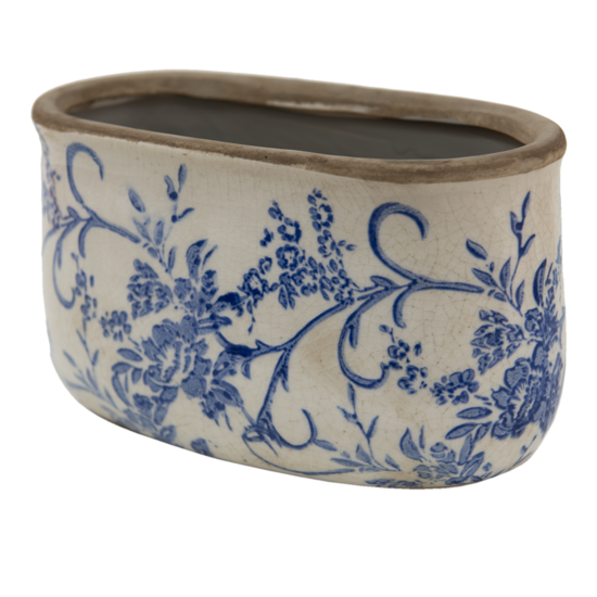 6CE1398M Bloempot Binnen Blauw, Wit 17*9*10 cm 17*9*10 cm Blauw | 6CE1398M | Clayre &amp; Eef 1