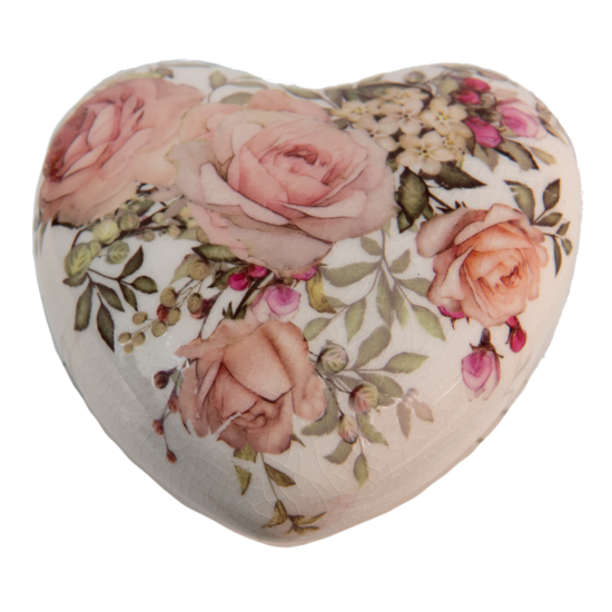 Decoratie hart 11*11*4 cm | Roze | 6CE1414 | Clayre &amp; Eef