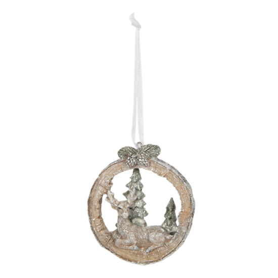 Decoratie hanger hert 7*2*8 cm | Bruin | 6PR2766 | Clayre & Eef