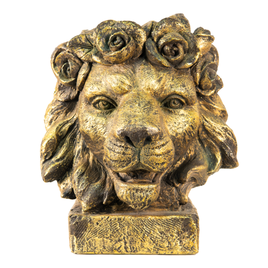 Decoratie leeuw 36*40*43 cm | Goudkleurig | 6PR2938GO | Clayre &amp; Eef