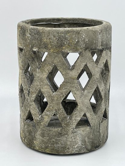  Waxinelichthouder / windlicht stonegrey grijs steen 12x8,5 cm| 65460 | Home Sweet Home | Stoer &amp; Sober Woonstijl