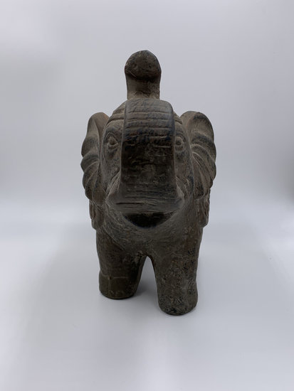 Decoratie beeld olifant met slurf omhoog bruin zwart 26x10x20cm| 65457 | Home Sweet Home | Stoer &amp; Sober Woonstijl