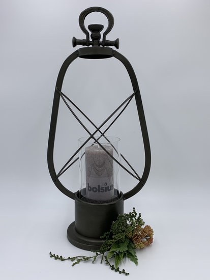 Windlicht lantaarn zwart 53 x 16 cm | 787010 | Home Sweet Home | Woonstijl Stoer &amp; Industrieel 