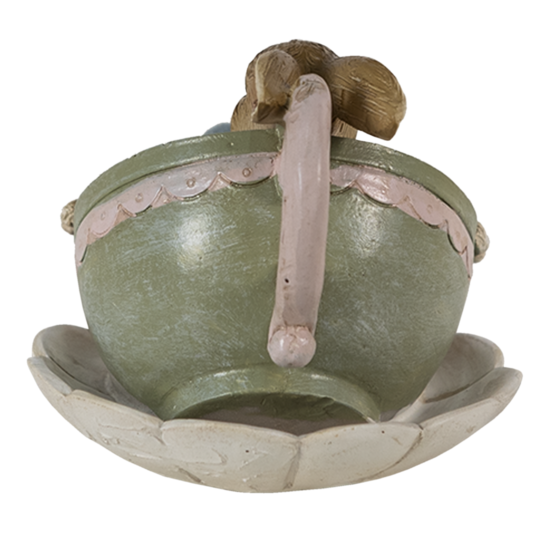 Clayre &amp; Eef | Decoratie Konijn Bruin Groen 11x8x7 cm | 6PR3558