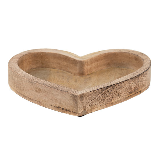Clayre & Eef | Decoratie schaal Hart Bruin 18*10*4 cm | 6H2161M