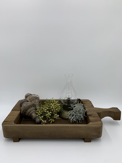 Decoratie plateau dienblad hout met handvat bruin 46 x 22 cm | 65521 | Home Sweet Home | Stoer & Sober Woonstijl