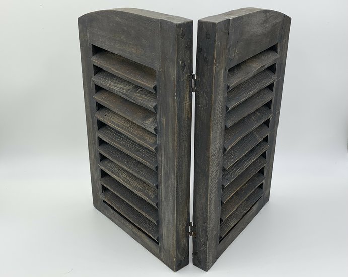 2 luik louvre shutters antiek zwart 40 x 25 cm | 65563 | Home Sweet Home | Stoer & Sober Woonstijl