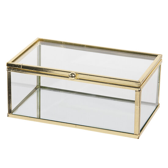 Clayre & Eef | Glazen Sieradendoos Transparant 14x8x6 cm | MLC6GL0027
