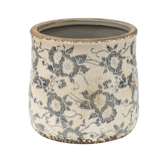 Clayre &amp; Eef | Bloempot Binnen Grijs, Beige &oslash; 14x14 cm | 6CE1459M